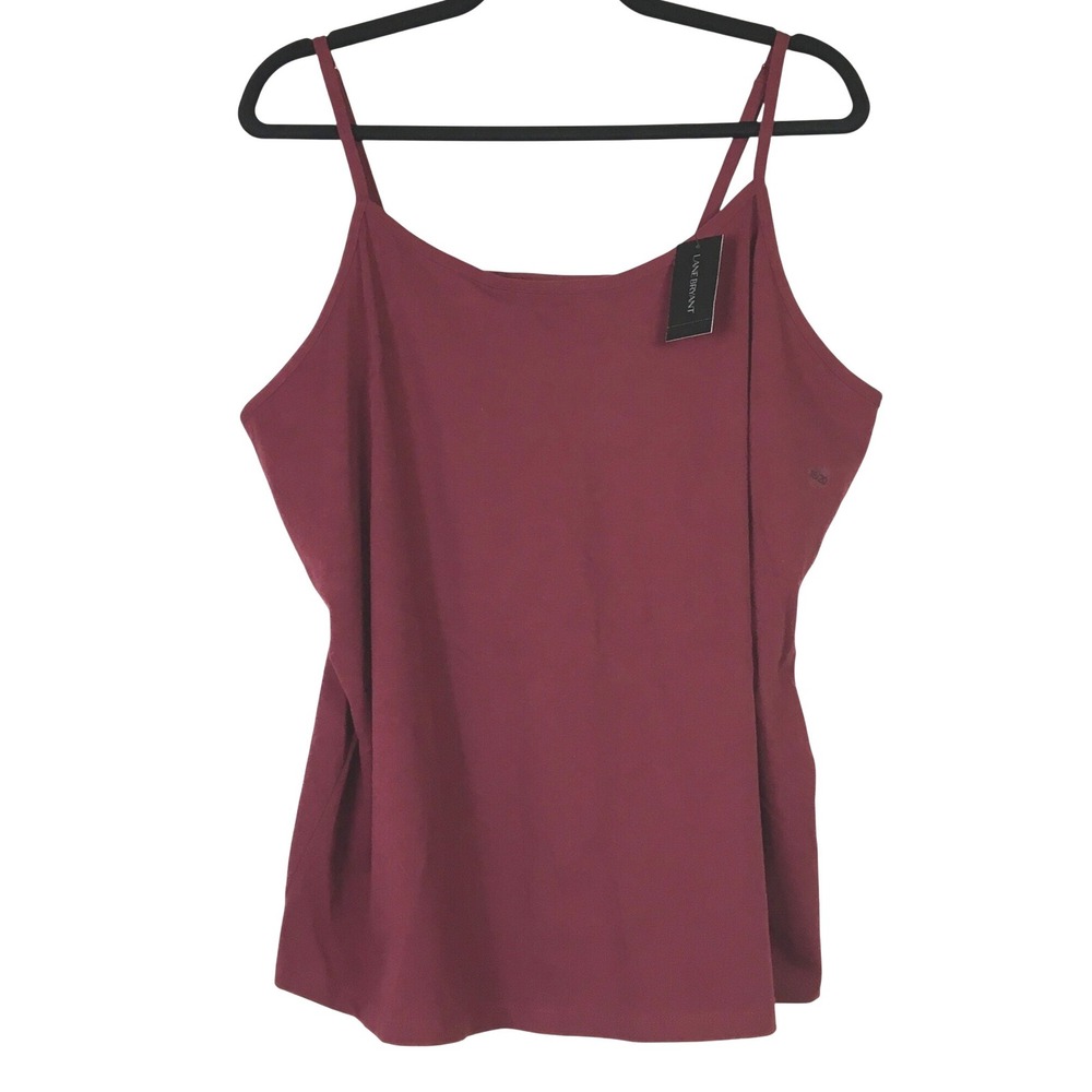 Lane Bryant Adjustable Strap Cotton Cami Tank Top 18/20 Burgundy